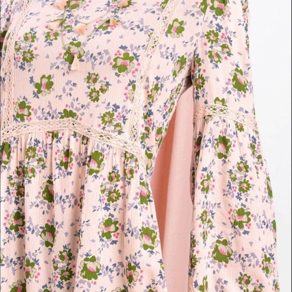 Matilda Jane Pink Floral With Lace Long Sleeve Bell Sleeve Flowy Top Siz… - Picture 3 of 12